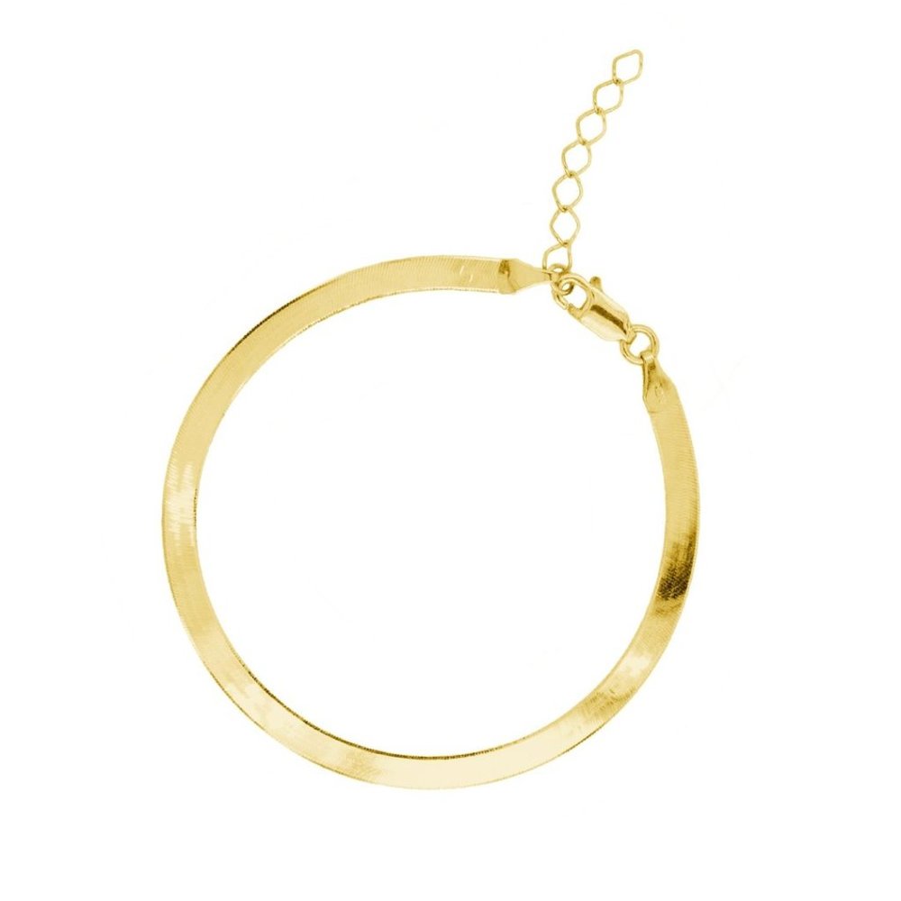 NWT Wendy Herringbone Bracelet 3.5mm // 14k Italian Gold Vermeil